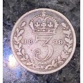 GREAT BRITAIN SILVER 3 PENCE 1899