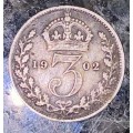 GREAT BRITAIN SILVER 3 PENCE 1902