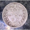 GREAT BRITAIN SILVER 3 PENCE 1874