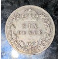 GREAT BRITAIN SILVER 6 PENCE 1896