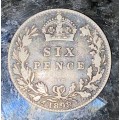 GREAT BRITAIN SILVER 6 PENCE 1898