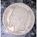 FRANCE SILVER 1 FRANC 1869