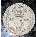 GREAT BRITAIN SILVER 3 PENCE 1919