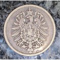 GERMANY SILVER 1 MARK 1875 - BERLIN MINT - SILVER .900