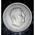 SPAIN SILVER 100 PESETAS 1966 SILVER 80%