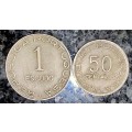 MOZAMBIQUE SET 50 CENTAVOS & 1 ESCUDO 1936 (1 BID TAKES ALL)