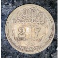 EGYPT SILVER 2 PAISTRES 1917 SILVER .833