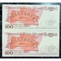 POLAND 200 ZLOTYCH IN SEQUENCE 1986  UNC ( 1 BID TAKES ALL)