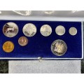 S A PROOF SET SILVER R1 AMAZING TONING TO 1/2 CENT -- 1988 -- IN BLUE SA MINT BOX + ORIGINAL COVER