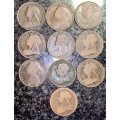 GREAT BRITAIN SET 1 PENNY 1889 ,1893, 1895, 1896, 1897 X 2, 1898 X 2, 1899 & 1901 ( 1 BID TAKES ALL)