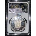 SOUTH AFRICA GRADED SILVER PROOF R2 -- MINT TECHNOLOGY 1992 -- GRADED PF69 SANGS