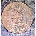 FRANCE 5 CENTIMES 1855 W