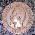 FRANCE 10 CENTIMES NAPOLEON III 1855 MA