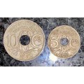 FRANCE SET 10 CENTIMINES 1936 & 5 CENTIMINES 1935(1 BID TAKES ALL)
