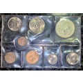 S A MINT UNCIRCULATED SET 1972 --SILVER R1 TO 1/2 CENT - SEALED FROM SA MINT