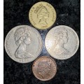 NEW ZEALAND SET 1 DOLLAR 1990, 50 CENT 1979, 20 CENT 1984 & 10 CENT 2006 (1 BID TAKES ALL)