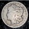 U S A SILVER 1 DOLLAR - 1921 SAN FRANCISCO MINT - MORGAN DOLLAR