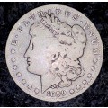 U S A SILVER 1 DOLLAR - 1890 NEW ORLEANS MINT - MORGAN DOLLAR