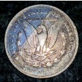 U S A SILVER 1 DOLLAR - AMAZING TONING 1883 PHILADELPHIA MINT - MORGAN DOLLAR