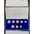 S A MINT PROOF SET 1990 R2 TO 1 CENT IN BLUE S A MINT BOX WITH COVER
