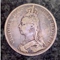 GREAT BRITAIN SILVER CROWN 1889 5 SHILLINGS SILVER CROWN