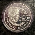 NELSON MANDELA 1OZ STERLING SILVER LONG WALK TO FREEDOM 1993 NOBEL PEACE PRIZE IN CAPSULE
