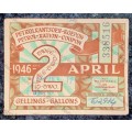 SOUTH AFRICA PETROL RATION COUPON 2 GALLONS 1946 -- STAMPED --