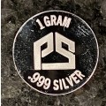 999 SILVER ROUND PROOF LIKE - SMILEY - 1 GRAM FINE SILVER 999