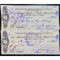 BARCLAYS BANK COLONIAL & OVERSEAS IN SEQ POUND & SHILLING 1956 STAMPED -- ST JOHNS AMBULANCE BRIGADE