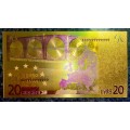 EURO COLORIZED GOLD FOIL - 20 EURO`S 2002 - X09999999999