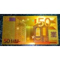 EURO COLORIZED GOLD FOIL - 50 EURO`S 2002 - X09999999999