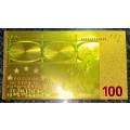EURO COLORIZED GOLD FOIL - 100 EURO`S 2002 - X09999999999