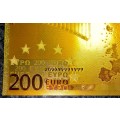 EURO COLORIZED GOLD FOIL - 200 EURO`S 2002 - X09999999999