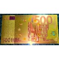 EURO COLORIZED GOLD FOIL - 500 EURO`S 2002 - X09999999999