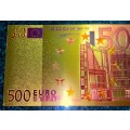 EURO COLORIZED GOLD FOIL - 500 EURO`S 2002 - X09999999999