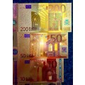 EURO COLORIZED GOLD FOIL - FULL SET FROM 500 EURO TO 5 EURO 2002 - X09999999999(1 BID TAKES ALL 7)