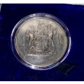 SOUTH AFRICA PROOF SILVER R1 -- 1969 -- IN BLUE S A MINT BOX & CAPSULE