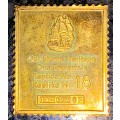 OUR STAMP HERITAGE - CAPE OF GOOD HOPE 1 PENNY - GOLD PLATED STERLING SILVER 925 STAMP REPLICA