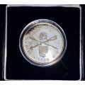 SOUTH AFRICA SILVER PROOF R1 AMAZING TONING --1985-- PARLEMENT 1910-1985 IN SA MINT BOX & CAPSULE