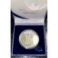 SOUTH AFRICA SILVER PROOF R1 -- 1987 -- IN SA MINT BOX & CAPSULE