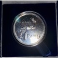 SOUTH AFRICA SILVER PROOF R1 -- 1987 -- IN SA MINT BOX & CAPSULE