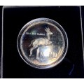 SOUTH AFRICA SILVER PROOF R1 -- 1984 -- IN SA MINT BOX & CAPSULE