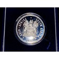 SOUTH AFRICA SILVER PROOF R1 -- 1984 -- IN SA MINT BOX & CAPSULE