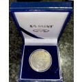 SOUTH AFRICA PROOF SILVER R1 -- 1988 -- GROOT TREK 1838-1988 IN SA MINT BOX & CAPSULE