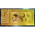 CHINESE ZODIAC CALENDER - YEARS OF THE HORSE - 0007 - UNC GOLD FOIL CARD (ALL 12 AVAILABLE)