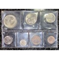 S A MINT UNCIRCULATED SET 1969 --AFRIKAANS SILVER R1 TO 1 CENT - SEALED FROM SA MINT