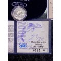SOUTH AFRICA SILVER 2 1/2 CENT FLY PRESS TICKEY 2001 DOLPHIN - NO MINT MARK