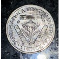 S A UNION SILVER 3D THREEPENCE TICKEY --1929-- GOOD CONDITION