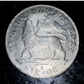 ETHIOPIA SILVER 1 THALER/BIRR 1885-1887 MENELIK II - LION OF JUDAH - (A) FRANCE MINT