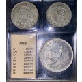 S A UNION COLLECTION -- 1953 & 1954 SETS -- IN ORIGINAL BICKELS ALBUM PAGE WITH MINTAGE CARDS